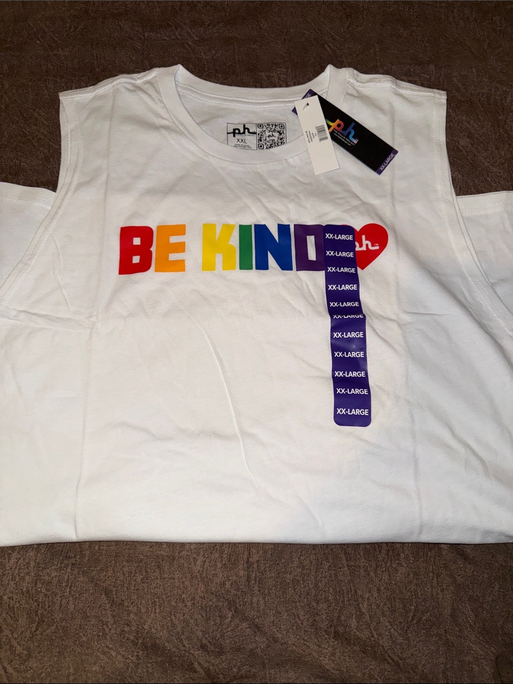 Project Social T White 'BE KIND' Rainbow Graphic Tee XXL